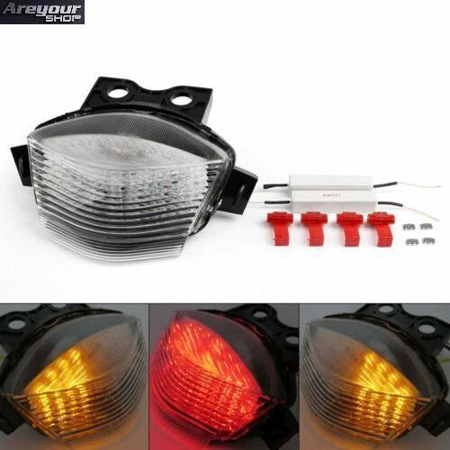Integrated LED TailLight Turn Signals for Kawasaki Ninja 650R 2006-2008 Clear_