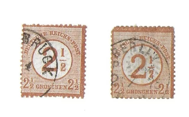 Briefmarken Deutsches Reich 29 2x mal gestempelt Spätverwendung