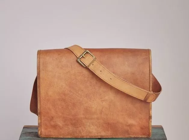 Nuevo para Hombres Cuero Genuino Vintage Portátil Mensajero Maletín Bolso Tipo