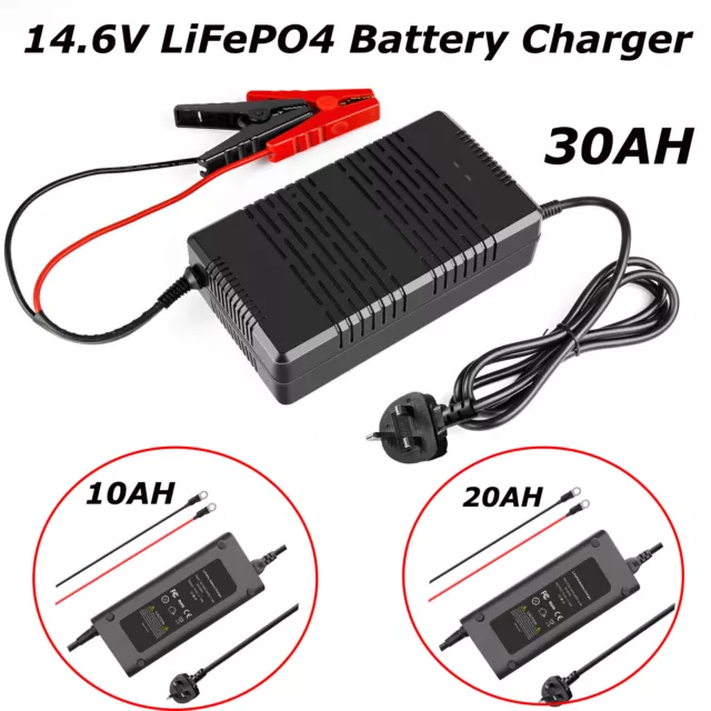 LiFePO4 Ladegerät 14.6V 30A für 12V Lithium Deep Cycle wiederaufladba Batterien