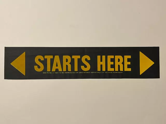 Civil Defense Fallout Shelter "Starts Here" Overlay for Cold War Era Sign 12x2.5