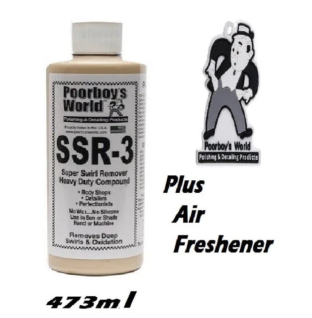 POORBOY'S WORLD Super Swirl Remover SSR 3 – Heavy Abrasive – 473ml (16oz) – For Detailing