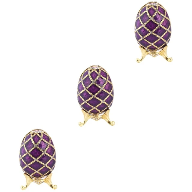 3 pcs Ei Schmuck Box Lila Ei Statue Ei Schmuckstück Box Kinder Ostern Ei