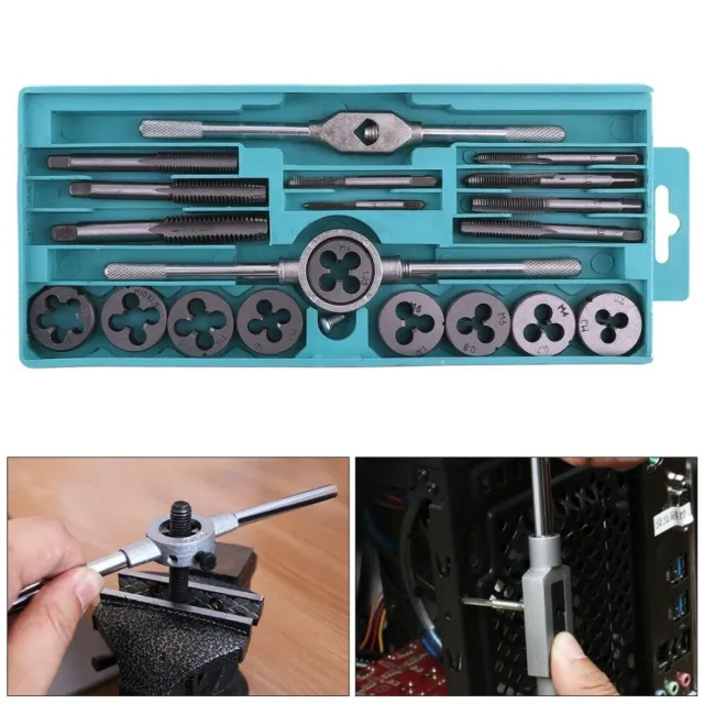 20pcs/lot Tap and Die Set with Small Tap Twisted Hand Tools Thread Plugs Taps
