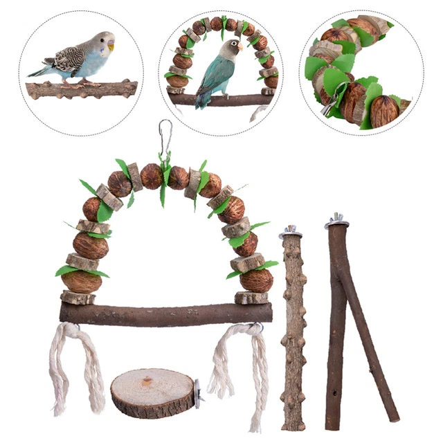4pcs interessante Papageienspielzeug Haushaltsplane mit Resistenten Cockatiel To