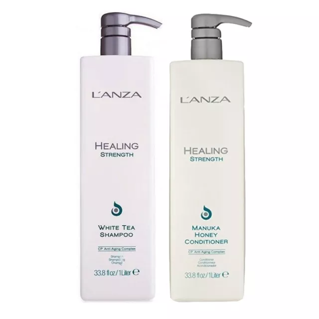 L'ANZA Kit Healing Strength Shampoo 1000ml + Conditioner 1000ml