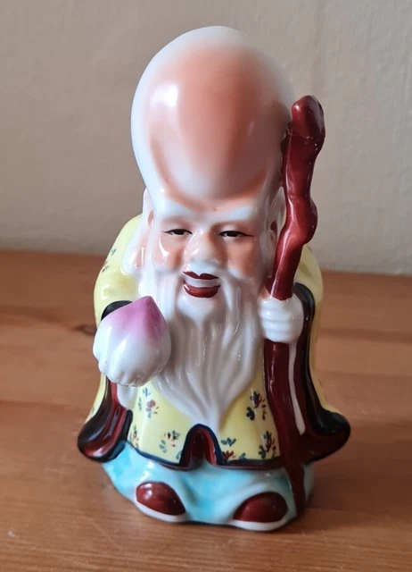 Vintage Chinese Immortal Shou Lao God Of Longevity Figurine