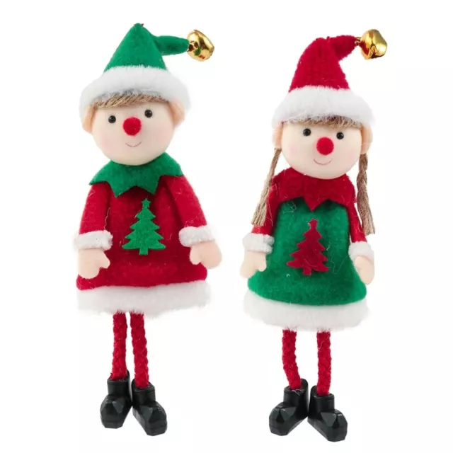 Plush Christmas Elves Toy Boy and Girl Elf for Doll Ornaments for Christ