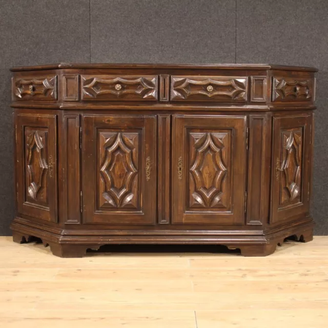 Italian sideboard in wood furniture cabinet antique baroque style 20th century