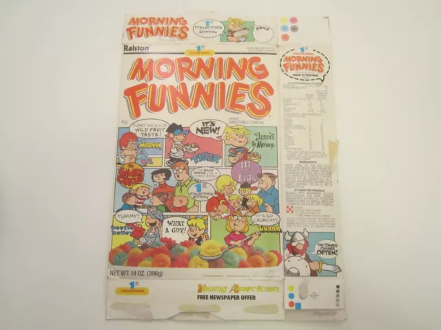 Empty RALSTON Cereal Box 1988 MORNING FUNNIES 1st Edition [P6d1]