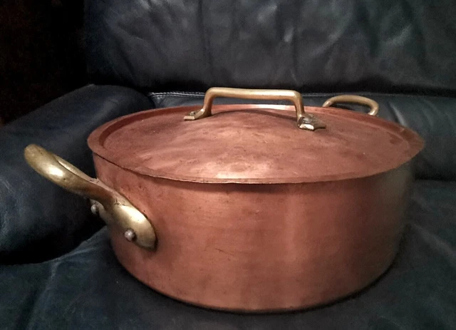 Casserole En Cuivre étamé DAUBIERE – Birmingham 1925, Signée Gaillard DEHILLERIN