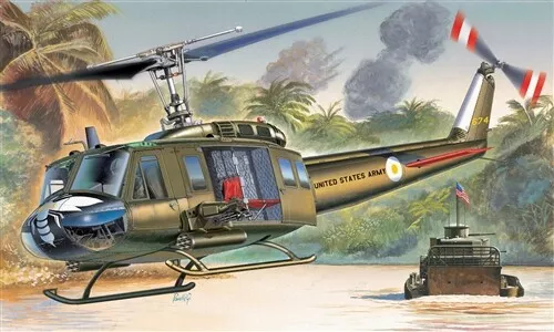 Bell UH-1D Slick Hubschrauber 1:72 Kunststoff Modell Kit Italeri