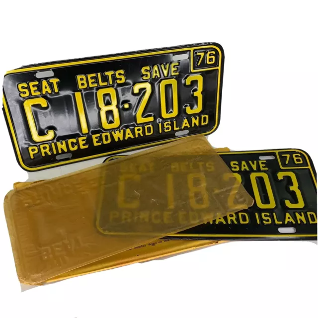 Prince Edward Island PEI license plates 1976 Vintage new old stock Pair Matching