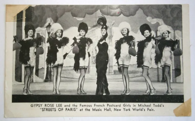 PHOTO OF GYPSY ROSE LEE & French Postcard Girls at 1939 NY World's Fair ...