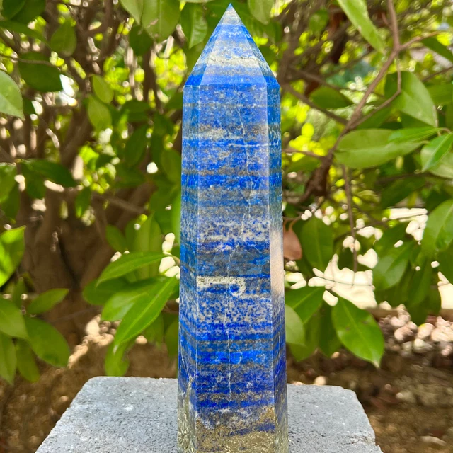 3.17LBLarge Lapis lazuli quartz crystal obelisk point wand aura healing 69