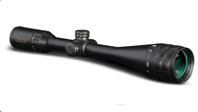 Lunette De Chasse KONUS GLORY 3-24X56 Ret Fine Crosshair Lumineux Rouge Bleu Item 13970170
