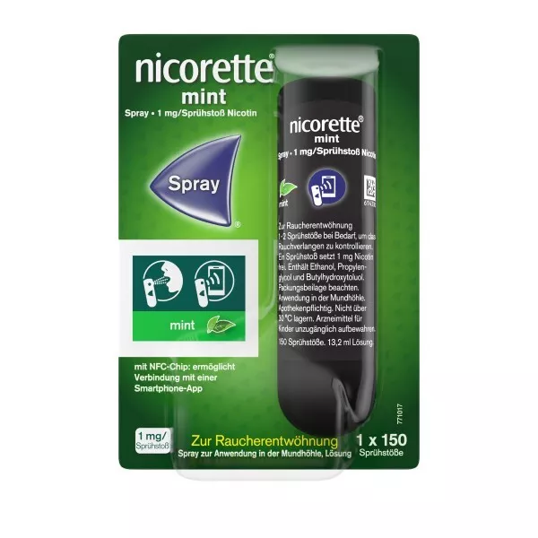 NICORETTE Mint Spray 1 mg/Sprühstoß NFC mit Tracking-App, PZN: 18215149