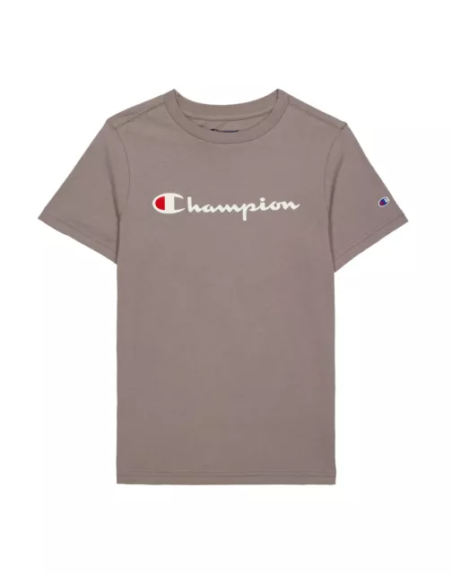 Champion Big Kids Short-Sleeve T-shirt Boys Short Sleeve Tee Script Logo Cotton 3