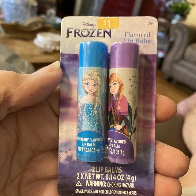 Frozen 2  Lip Balms NEW Cotton Candy & Blueberry 1 Snowberry Flavored Lip Gloss