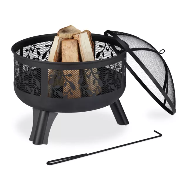 FEBTECH Feuerschalen-Abdeckung Rund, 96,5 Cm – Schutzdeckel Aus 16 Gauge Stahl Mit Hitzebeständiger Beschichtung, Für Feuerstellen Bis 91,4 Cm
