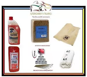 Kit Pulizia Cura Lavaggio Auto E Moto + Ritocco Vernice 102 Rosso Corallo