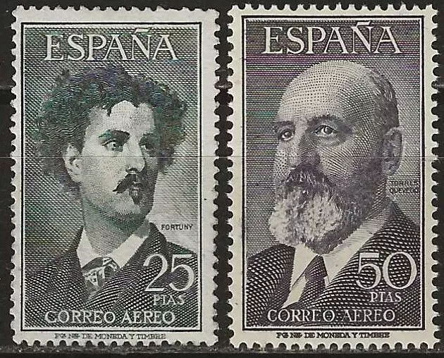 España 1955. Edifil 1164/1165. Serie Completa ”Fortuny Y Torres Quevedo”. Mnh***