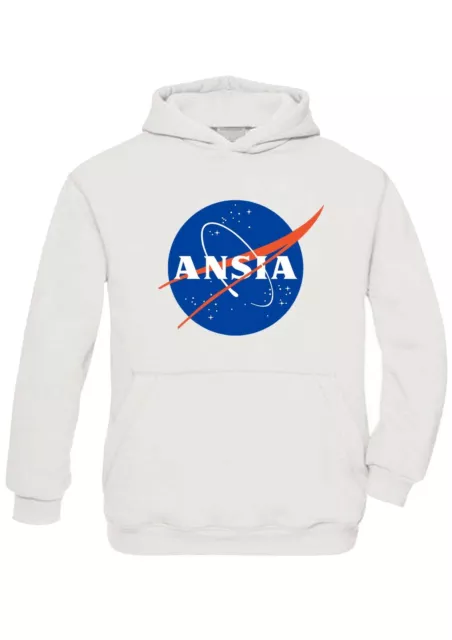 Felpa bianca ANSIA astronauti spazio simpatica divertente divertente 10126
