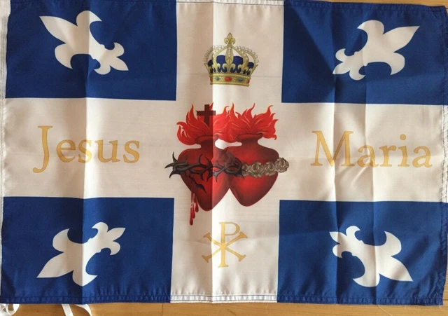Drapeau Sacré Coeur de Jésus 150x90cm Drapeau catholique 90 x 150 cm Drapeau Sacré Coeur de Jésus 150x90cm Drapeau catholique 90 x 150 cm
