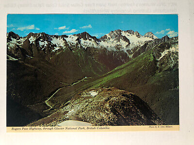 Vintage Rogers Pass Highway Glacier National Park British Columbia Postcard