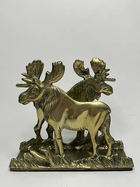 Vintage Solid Brass Moose Napkin Holder-Loyal Order Of Moose, Special Award