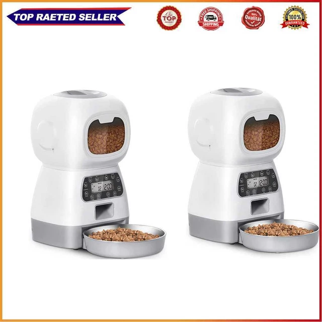 3.5L Automatic Pet Feeder Food Dispenser Cats Dog Timer Stainless Bowl Container