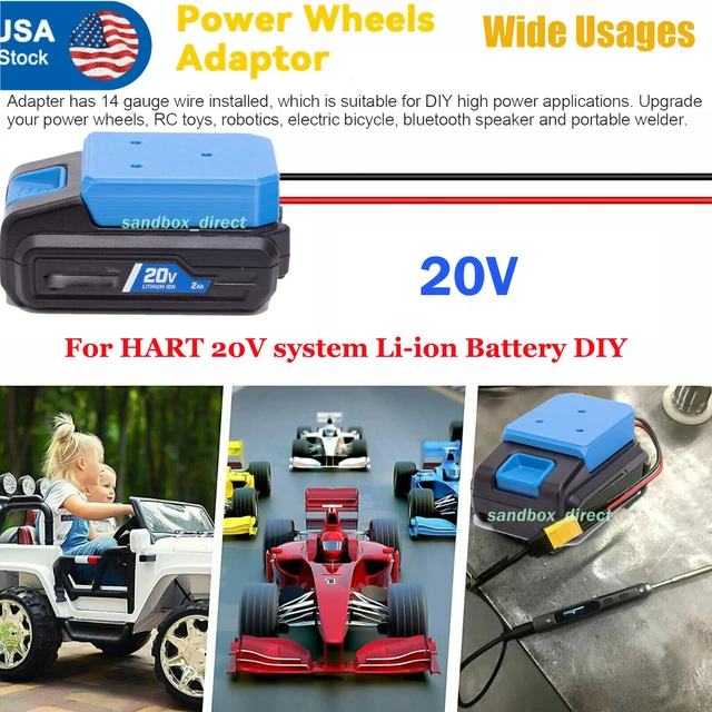POWER WHEELS ADAPTER for Hart 20V Liion Battery Convert DIY Connection