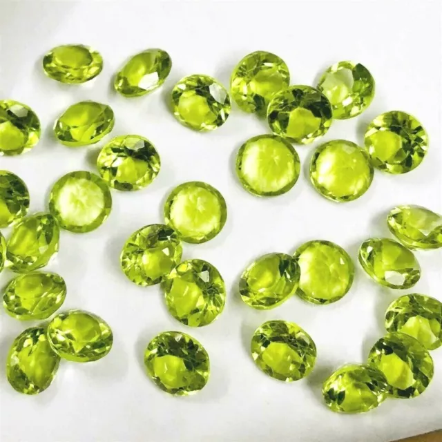 Wholesale Lot 5mm AAA Round Facet Cut Natural Peridot Loose Calibrated Gemstone 2