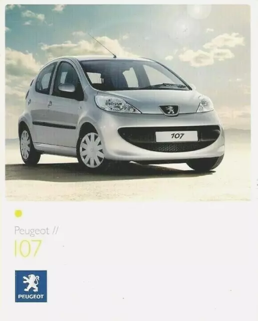 Peugeot 107 2007-08 UK Market Sales Brochure 1.0 Urban Lite Urban