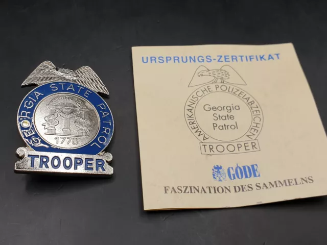 Georgia State Patrol Trooper Police Polizei USA Badge Abzeichen Marke Insigne