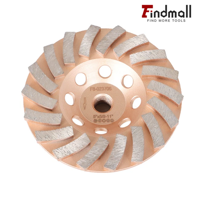 Findmall 5" Diameter 5/8-11" Arbor 18 Turbo Grinding Wheels For Concrete Masonry
