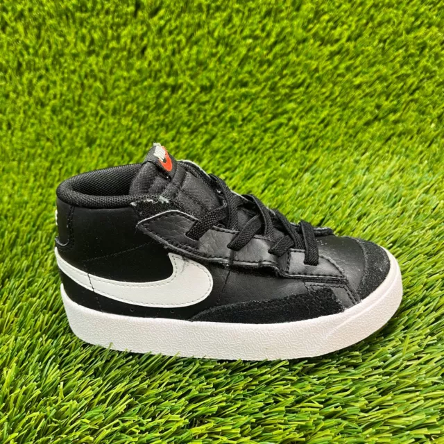 Nike Blazer Mid '77 Boys Size 9C Black White Athletic Shoes Sneakers DA4088-002