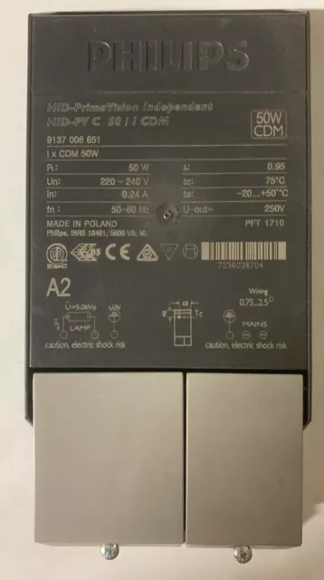 Philips HID-PV C 50w /1 CDM Prima Vision Lighting Ballast 220-240v 50/60Hz