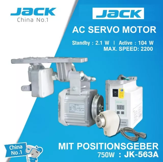 JACK AC SERVO Motor JK563A1 750W inkl. Nadel Positionsgeber EUR 209