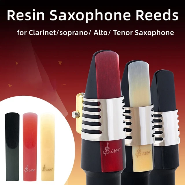 3Pcs Saxophone Anches Parties Résine Noir Jaune, for Clarinette Soprano Alto