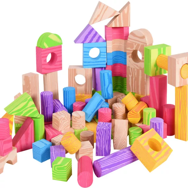 100x Briques de construction enfant blocs jeu de construction sac rangement inc.