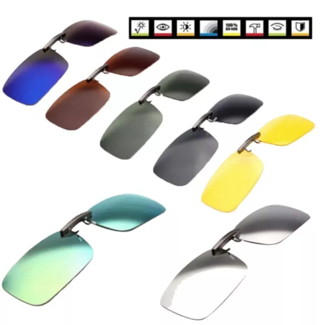 Polarized Clip On Driving Glasses Sunglasses Day Vision UV400 Lens Night YfZM St
