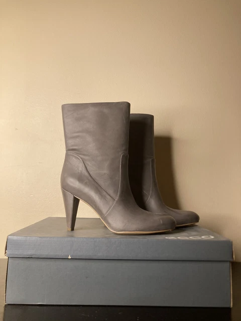 Ecco Pawi Womens Stone Pull On Boots New Size 10-10.5 Leather