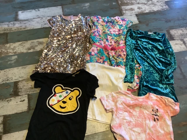 Girls clothes bundle 11/12 years 3 dresses 3 tops, multi