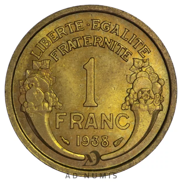 Frankreich 1 Franc 1938 Morlon AU münze Francaise