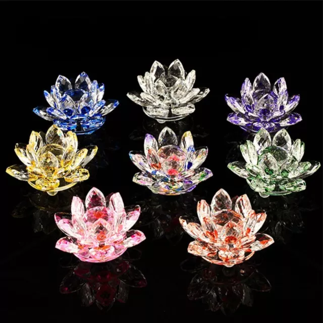 Glass Miniature Lotus Flower Decor Crystal Lotus Flower Figurine Glass Craft