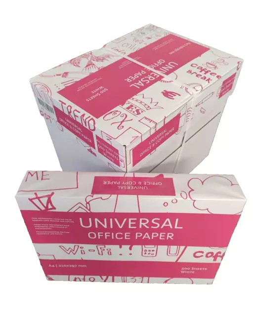 Kopierpapier 2500, 5000, 10000 Blatt Weiss A4 Universal Drucker Papier Kartons