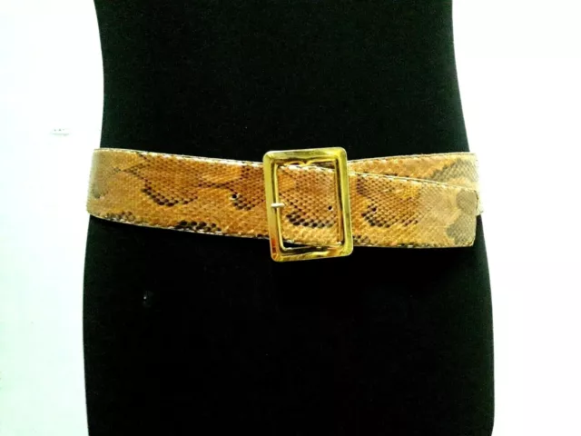 N15 CEINTURE ceinturon homme en python T.L VINTAGE 70 MAN PYTHON BELT sz L