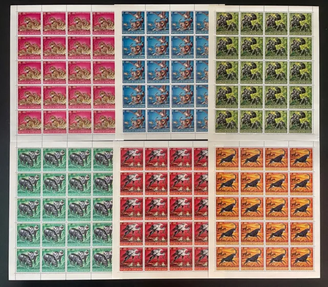 Stamps Full Set In Sheets Endangered Animals Guinea Bissau 1978 Perf.