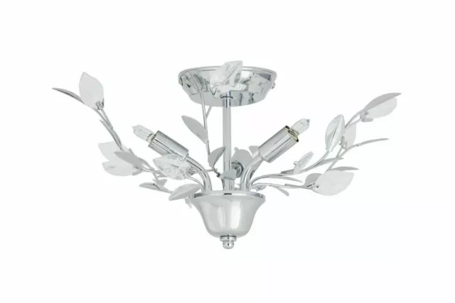 Argos Home Ashley Leaf 3 Light Flush to Ceiling Light-Chrome 7557903 R